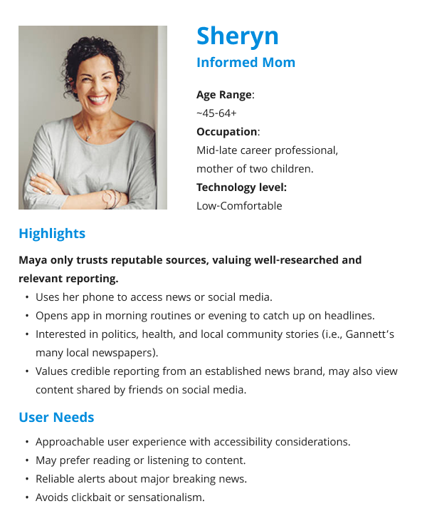 Informed mom Sheryn only trusts reputable and relevant reporting.